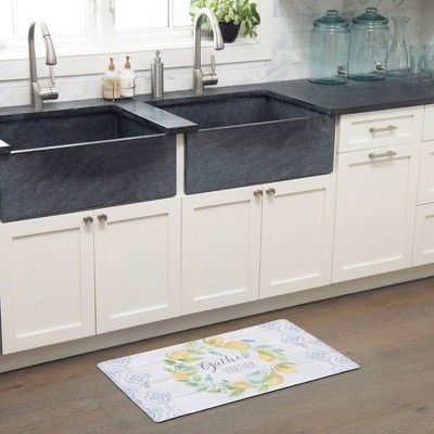 Cozy Living Lemon Wreath Anti-Fatigue Kitchen Mat