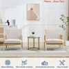 Living Room Accent Chair Set of 2, Modern Luxurious Upholstered Armchair Chair Comfy Lounge w/ Sturdy Wood Legs - 4 of 4