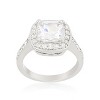 Slickblue Halo Cushion Cut Engagement Ring for Women – Rhodium-Plated Clear Cubic Zirconia, Sizes  5-10 - 3 of 4