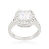 Slickblue Halo Cushion Cut Engagement Ring for Women – Rhodium-Plated Clear Cubic Zirconia, Sizes  5-10 - image 3 of 4