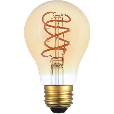 Elegant Lighting LED Decorative Helix vertical 2000K nostalgic filament 6 watts 300 lumens amber tint A19 light bulb