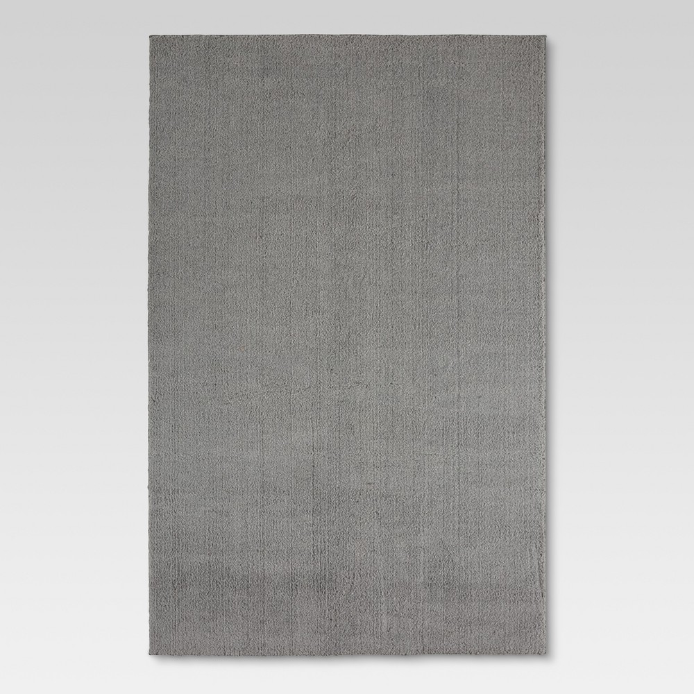 6'6inX10' Solid Tufted Micropoly Shag Area Rug Gray - Project 62™