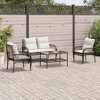 vidaXL Patio Sofa Set Brown, Cream White - 2 of 4