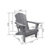 FURNIinspire Patio Accent Chairs Folding Adirondack Chair, Outdoor Adirondack Chair With Cup Holder, Wood Texture Folding Chair, Blue, 32"*29"*36" - 3 of 4
