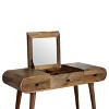 Solid Wood Walnut Dressing Table with Foldable Mirror - 3 of 4