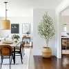 Acekool Faux Olive Tree with 2 Natural Wood Trunks, Adjustable Silk Leaves, White Cement-Filled Planter with Moss, Indoor Floor Plant - 4 of 4