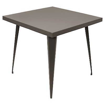 Austin 32" Gray Metal Square Industrial Dining Table