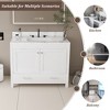 Modern 43" Bathroom Vanity with Carrara White Artificial Marble Top,3-Hole Sink Cabinet with Drawers & Doors,Solid Frame and MDF for Bathrooms - 2 of 4