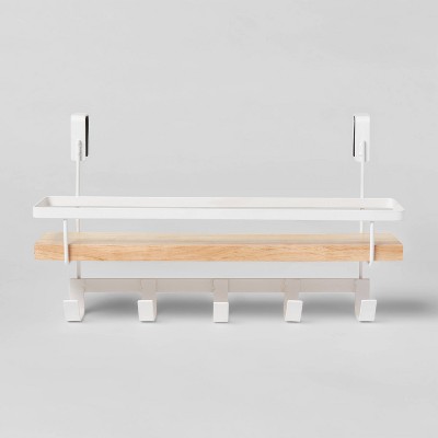 Shelf Rack with Hooks Matte White - Brightroom™
