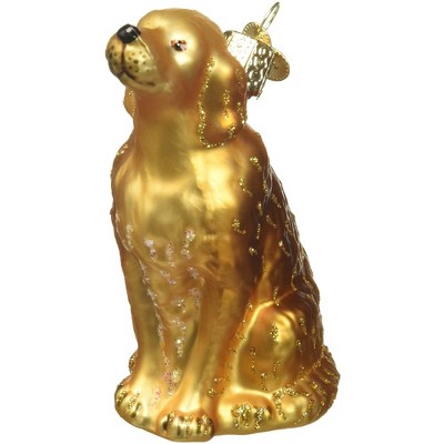 Old World Christmas Glass Blown Ornament For Christmas Tree, Sitting Golden