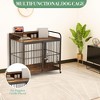Dog Crate Furniture, Dog Crate Indoor - 39.8 Inch Wooden Heavy Duty Kennel with Adjustable Height Bowls for Medium Dogs - 4 of 4