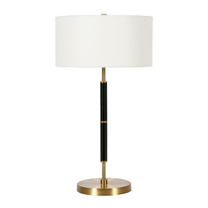 Hudson and Canal 25" Tall 2-Light Table Lamp with Fabric Shade - 1 of 4