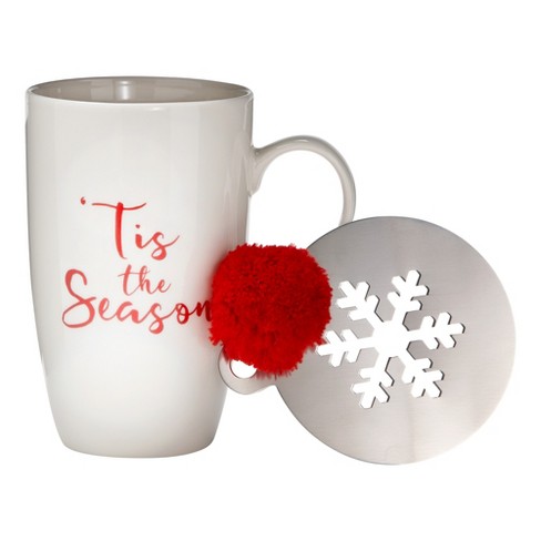 Tag farmhouse Christmas White Earthenware 16 Oz Joy Sentiment Mug  Featuring Holly Berries & Leaves, Coffee, Hot Coco, Tea, Hostess & Teachers  Gift : Target