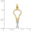 Black Bow Jewelry 14k Two Tone Gold 3D Stethoscope Pendant - 4 of 4