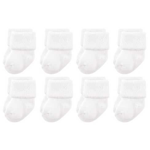 White Newborn Baby Socks by Nurses Choice - Includes 6 Pairs of Unisex Cotton Socks