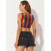 INSPIRE CHIC Women's Metallic Sleeveless Cut Out Party Holographic Crop Tank Tops - 3 of 4