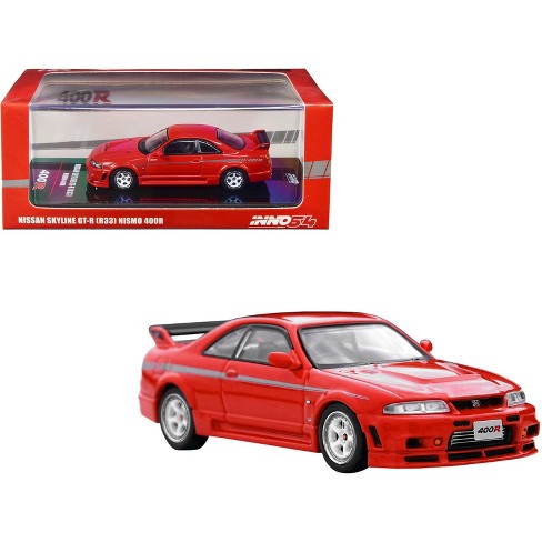 Nissan Skyline GT-R (R33) Nismo 400R RHD Super Clear Red II with Silver  Stripes 1/64 Diecast Model Car by Inno Models