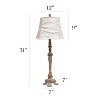 Antique Style Buffet Table Lamp with Ruched Shade Cream - Elegant Designs: Resin Base, Silk Shade, UL Listed - 3 of 4