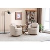 Sofa Chair, Swivel Accent Chair With Cushion, Solid Wood Round Bottom Legs, 360-Degree Upholstered Armchair Swivel Chairs - 3 of 4