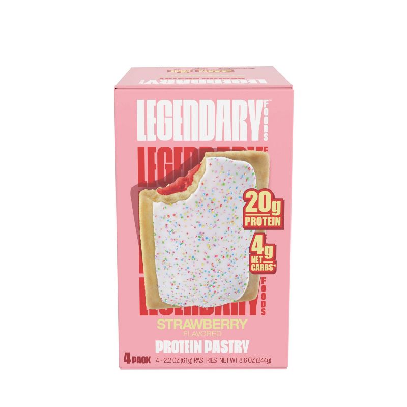 Legendary Foods Protein Pastries Nutrition Bars - Strawberry - 8.6oz/4ct, 1 of 10