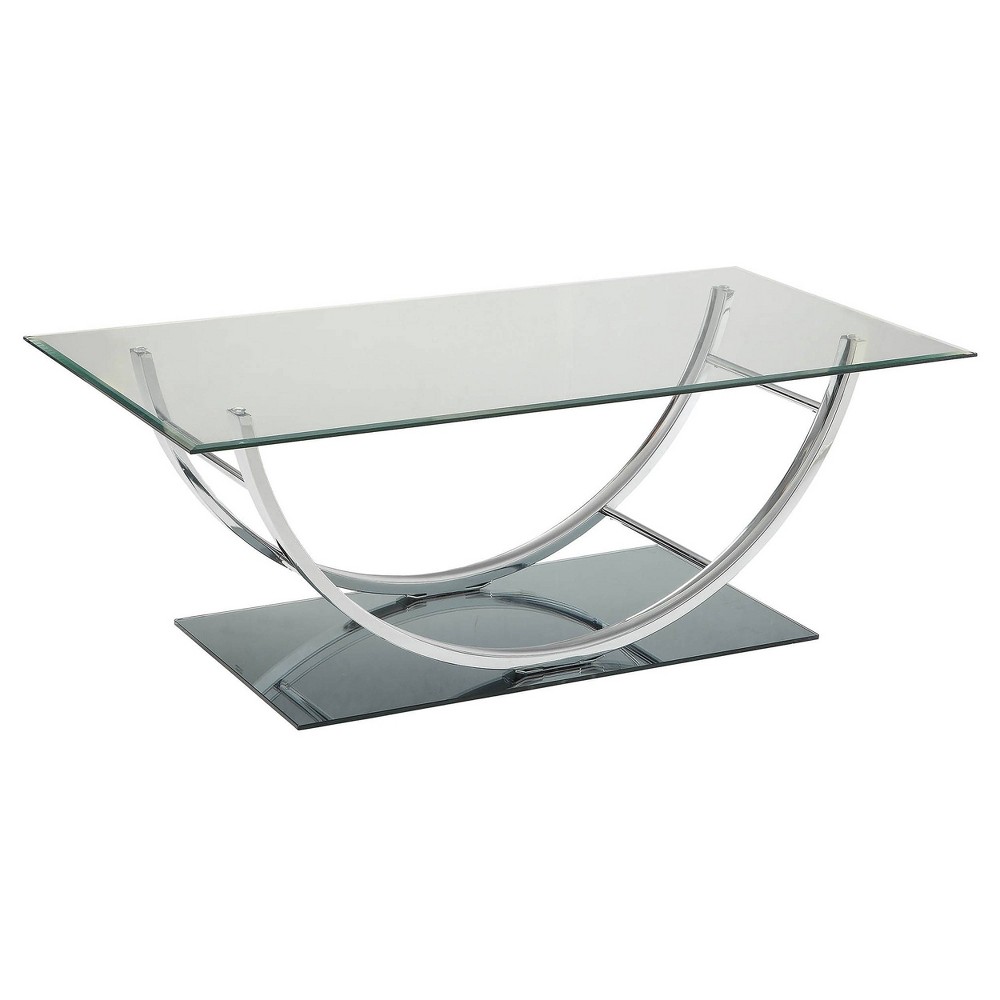 Photos - Dining Table Danville Coffee Table with Glass Top Chrome - Coaster