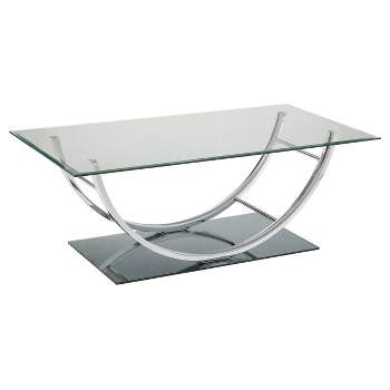 Danville Coffee Table with Glass Top Chrome - Coaster