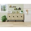 TIRAMISUBEST Sideboard Buffet Cabinet with 4 Doors, Carved Diamond Design, Adjustable Shelves for Living Room, Dining Room, Kitchen Storage - 3 of 4