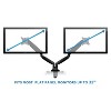 Mount-It! Dual Monitor Arm Mount Desk Stand Two Articulating Gas Spring Height Adjustable Arms | Fits Up To 32" | C-Clamp and Grommet Bases | Black - 3 of 4