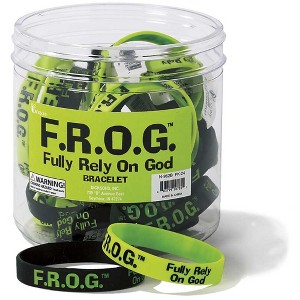 F.R.O.G. Fully Rely On God One Size Fits Most Silicone Bracelets, Pack of 24 - 1 of 1