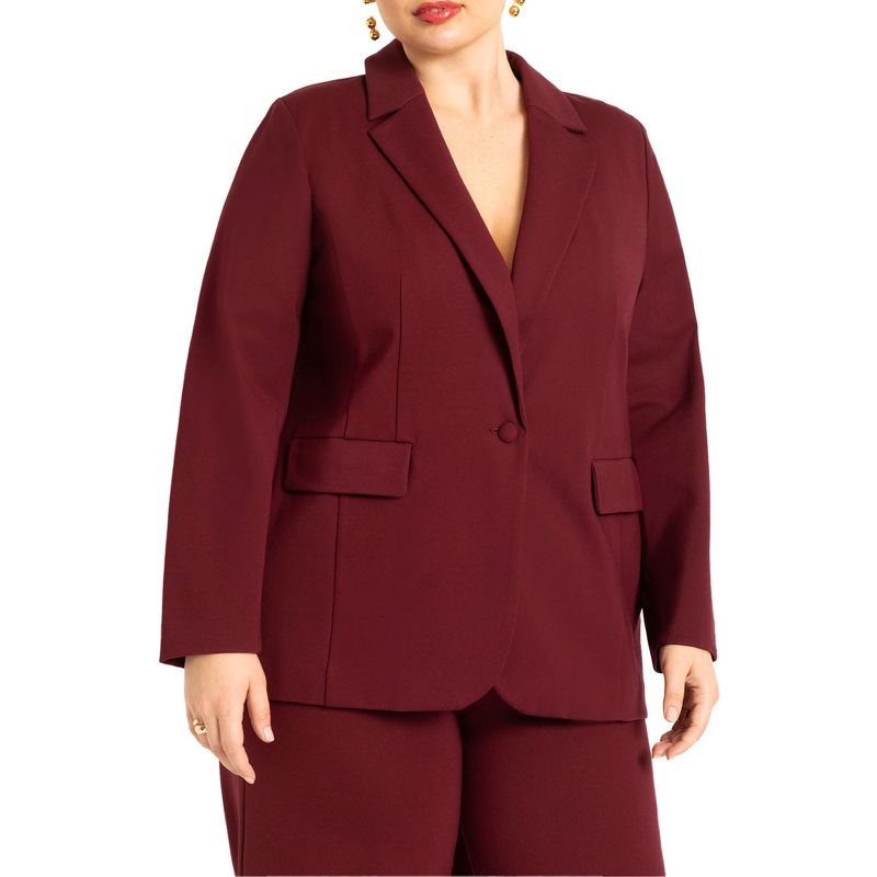ELOQUII Women's Plus Size The Ultimate Stretch One Button Work Blazer, 1 of 2