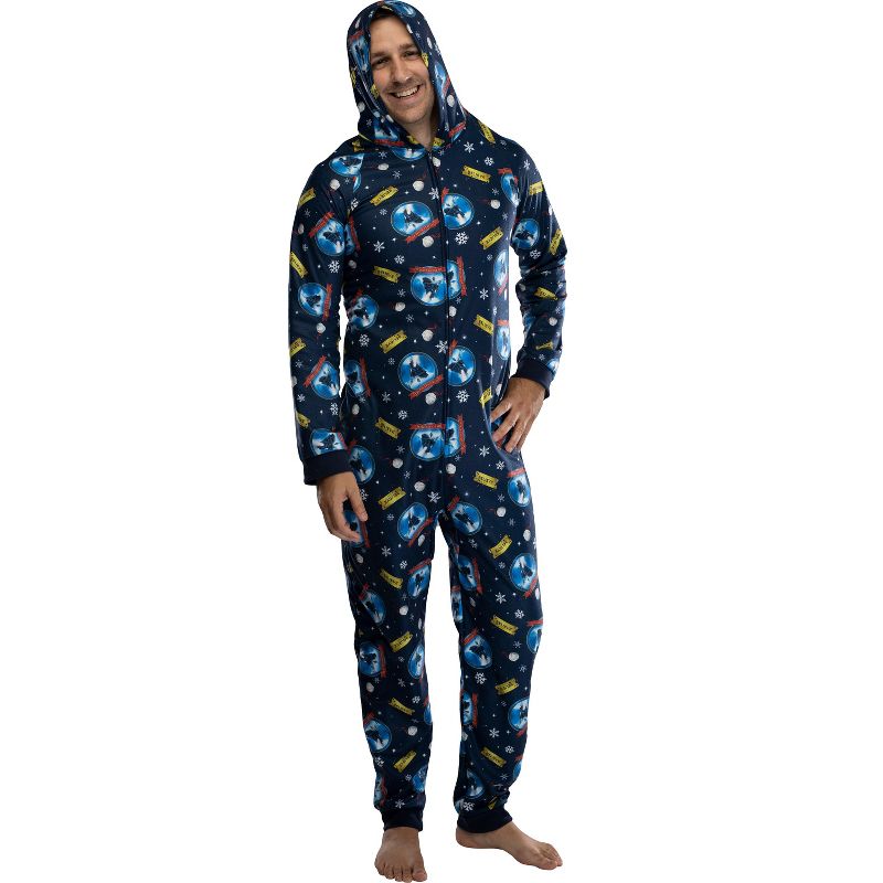 Polar Express Adult Believe Hooded One-Piece Footless Sleeper Union Suit, 4 of 8