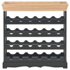 vidaXL Wine Cabinet Black 27.6"x8.9"x27.8" MDF - 2 of 4