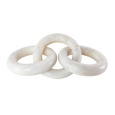 Three Link Decorative Chain White Marble - Foreside Home & Garden