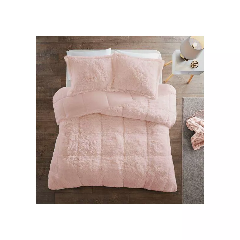 3pc Full Queen Leena Gy Faux, Faux Fur Bedding Queen