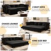 Whisen Velvet 3-in-1 King Size Pull-Out Sofa Bed & Convertible Sleeper Sofa with Movable Ottoman, Tufted Design - 4 of 4