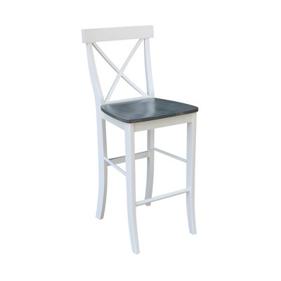 Heather Gray Solid Parawood Traditional X-Back Barstool