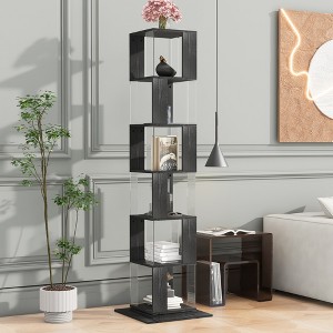 5/6 Tier Rotating Bookshelf, 360° Revolving Bookcase, Floor-Standing Storage Display Rack Used in Bedrooms Living Rooms Study Office - 1 of 4