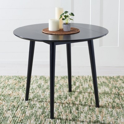 Lovell 35" Black Wood Folding Round Dining Table