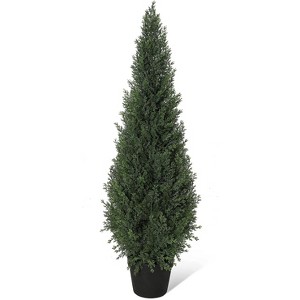 Coucheta Artificial Topiary Trees - Faux Cedar & Cypress in 3-5FT Sizes with UV-Resistant & Pot Options for Indoor/Outdoor Home & Garden Decor - 1 of 4