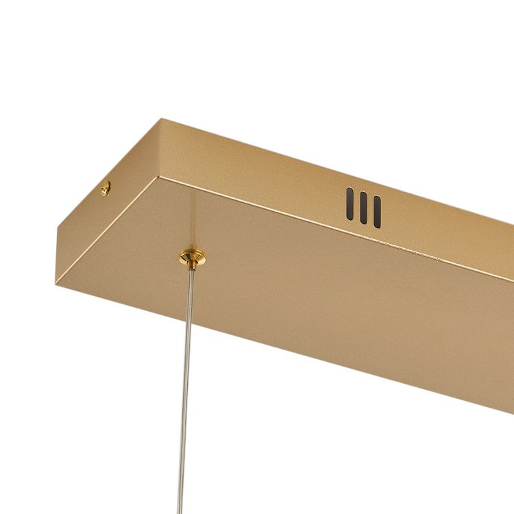 Modern Linear LED Pendant Light, Wave-Inspired Frosted Acrylic with Gold Canopy for Kitchen Island, 5 of 7