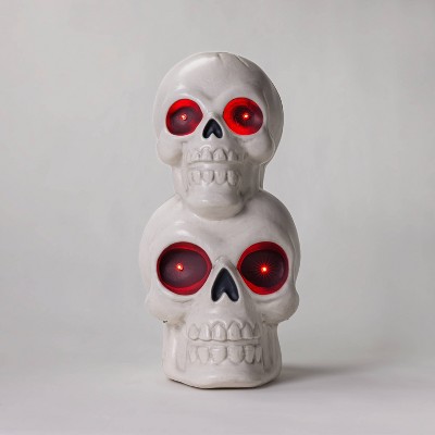 Light Up Animated Stacked Skull Halloween Decorative Prop - Hyde & EEK! Boutique™