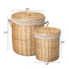 Wickerwise Round Willow Wicker Laundry Basket with Lid Side Handles & Removable Fabric Liner Natural Decorative Storage Hamper - 4 of 4