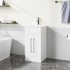 ChicFurnit Bathroom Storage Cabinets Bathroom Floor Storage Cabinet Functional Bathroom Cabinet with Drawer for Bathroom, White, 16"*16"*33.5" - 3 of 4