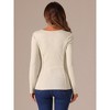 Allegra K Women Square Neck Long Sleeve Knit Basic Fall Tops - 3 of 4
