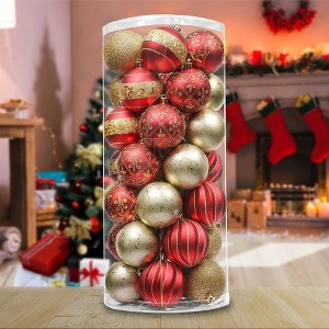 35pc Charming Set of Red and Gold Color Ornament Baubles, Christmas Tree Set| OrnamentallyYou - 1 of 4