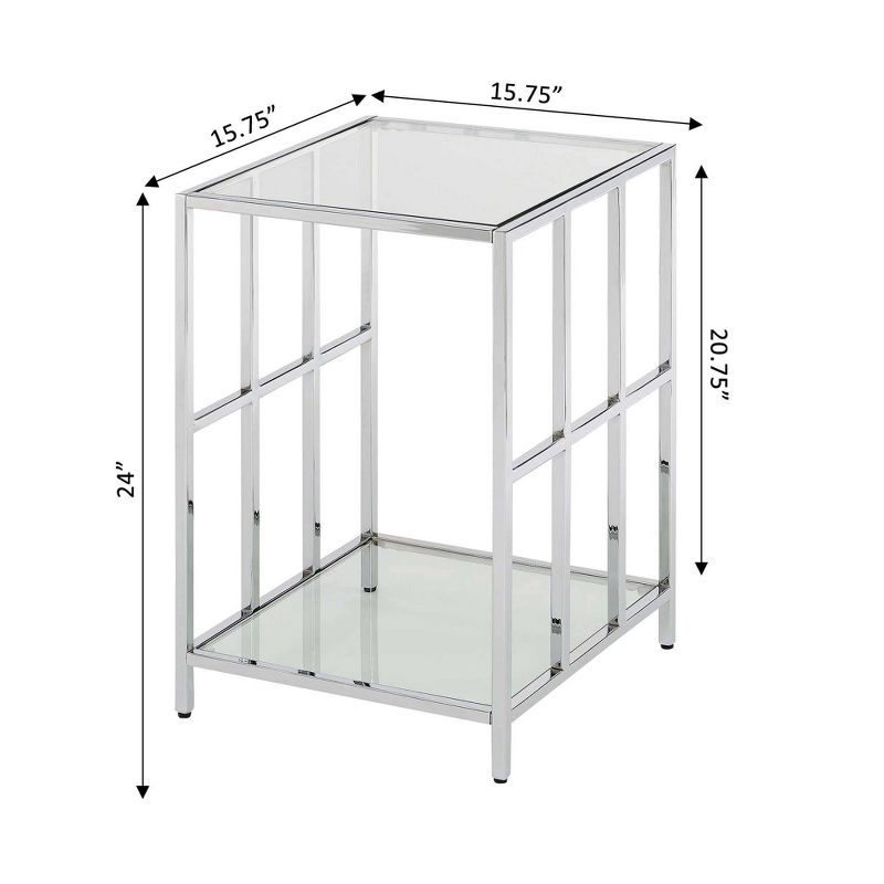 Mission Glass End Table Chrome - Breighton Home, 4 of 6