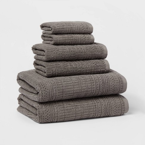 5pk Cotton Assorted Kitchen Towels Gray - Threshold™