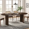 PexFix 79" Oval Dining Table for 6-8 with Arc-Shaped Edge Top and Stripes Base Modern Farmhouse Kitchen Table for Living Room Dining Room Walnut - 4 of 4