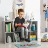 Resenkos 6-Cubby Kids Bookcase with Reading Nook and Cushion, Multi-Purpose Storage Organizer for Bedroom, Living Room, Grey Gray - 2 of 4