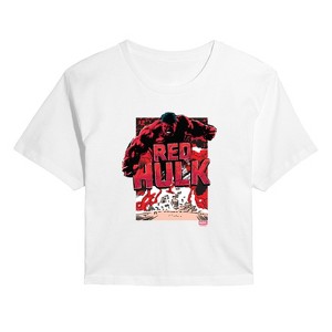 Women's - Marvel - Angry Red Hulk Cropped Graphic T-Shirt - 1 of 4